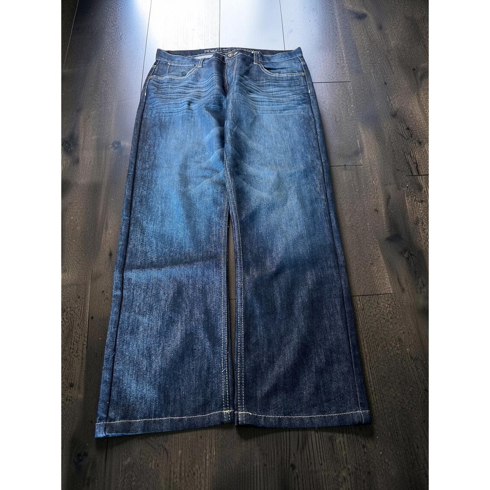 PD&C Denim Jeans Mens 34x30 Blue Relaxed Straight Leg Faded Casual Workwear